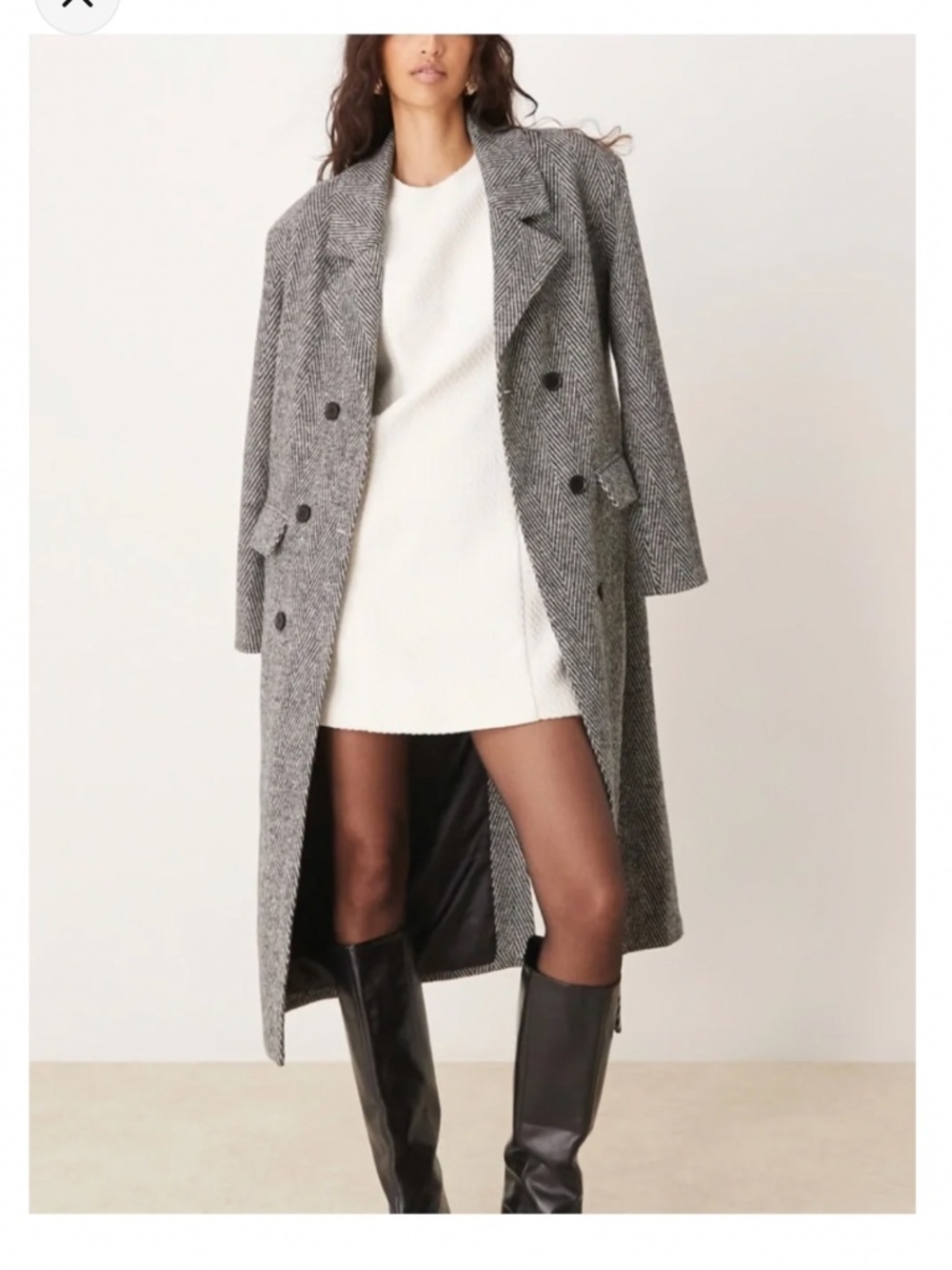 Abercrombie tweed white mini dress